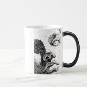 Caneca Mágica Arte de Matriz de Pontos: Face de Mármore Clássica