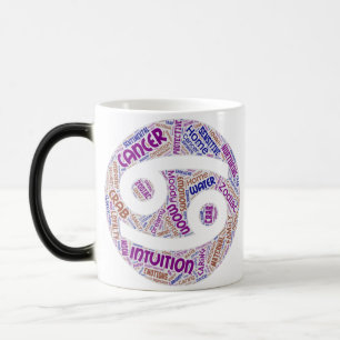 Caneca Mágica Arte de Palavras em Cancer Zodiac