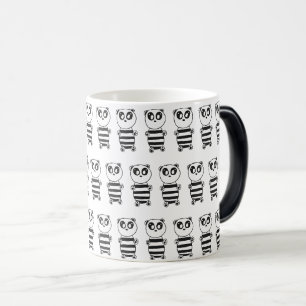Caneca Mágica Arte de Panda Preto e Branco Divertida