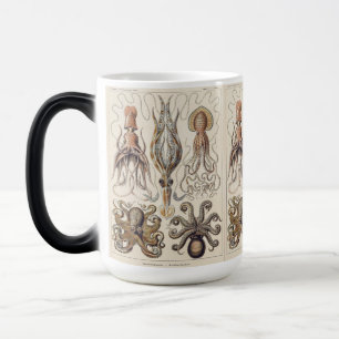 Caneca Mágica Arte de polvo de lula vintage por Ernst Haeckel
