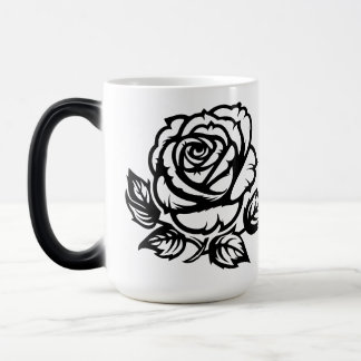 Caneca Mágica Arte de Tatuagem Flash Rosa Flor