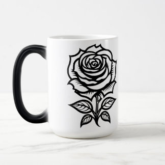 Caneca Mágica Arte de Tatuagem Flash Rosa Simples