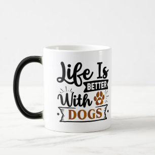 Caneca Mágica Arte do Cachorro Positivo   Citação Motivacional