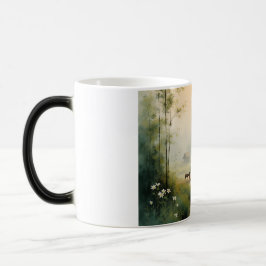Caneca Mágica Arte em Aquarela da Aldeia da Névoa Matinal Vietna