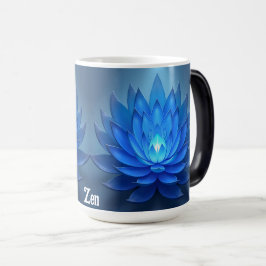 Caneca Mágica Arte Espiritual Zen Azul Flor