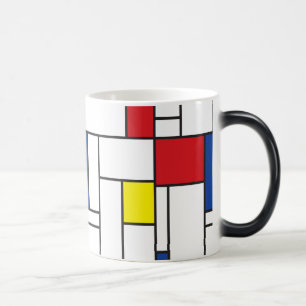 Caneca Mágica Arte Moderna De Stijl Geométrica Minimalista Mondr