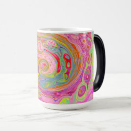 Caneca Mágica Arte retrógrada, amarela e Abstrato magenta