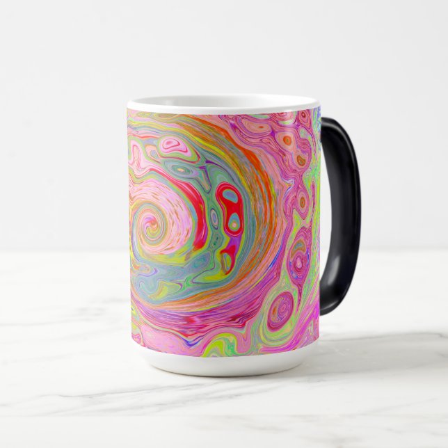 Caneca Mágica Arte retrógrada, amarela e Abstrato magenta (Frente Esquerda)
