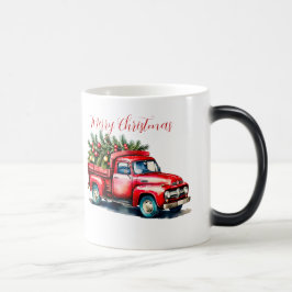 Caneca Mágica Árvore de Natal Vintage Red Truck