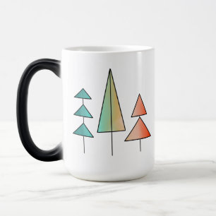 Caneca Mágica árvores arco-íris modernistas de meados do século