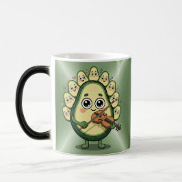 Caneca Mágica Avocado Playing Violin Morphing Mug
