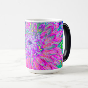 Caneca Mágica Azul rosa legal e Artsy Roxo Dahlia Bloom