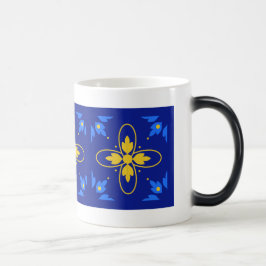 Caneca Mágica Azulejo Azul e Amarelo