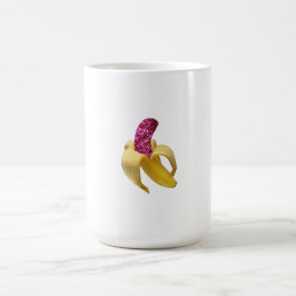 Caneca Mágica Banana com brilho rosa sujo parece deliciosa