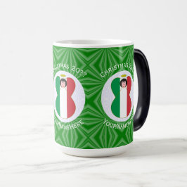 Caneca Mágica Bandeira de Natal Personalizada Anjo Italiano