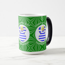 Caneca Mágica Bandeira de Natal Personalizada Anjo Loiro Grego