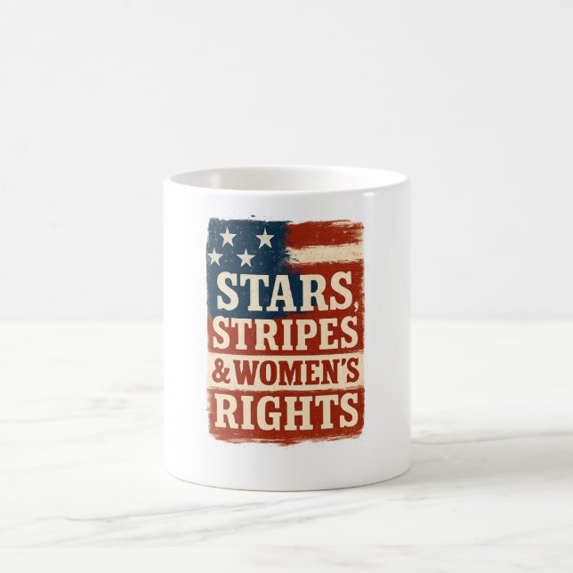 Caneca Mágica Bandeira Distress com Estrelas, Listras e Direitos (Centro)