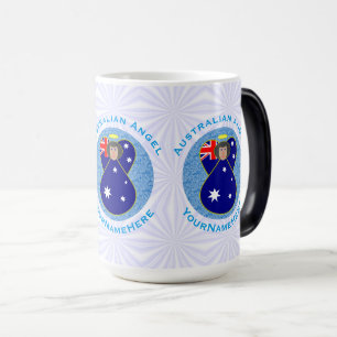 Caneca Mágica Bandeira do Anjo Personalizada Austrália Círculo A