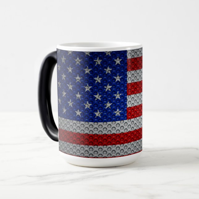 Caneca Mágica bandeira dos EUA. (Frente Esquerda)