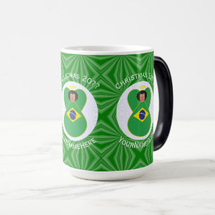 Caneca Mágica Bandeira Personalizada do Anjo de Natal Brasileiro