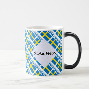 Caneca Mágica Bandeira Sueca Suécia Personalização em Azulejos P