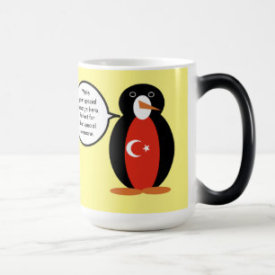 Caneca Mágica Bandeira Turca Ms. Penguin Falante Personalizada