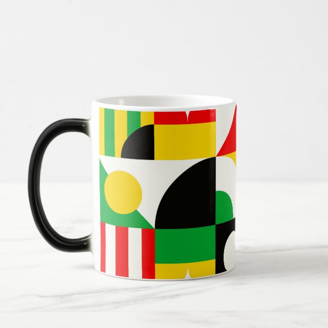 Caneca Mágica Bauhaus Inspirou Abstrato Mug (Esquerda)