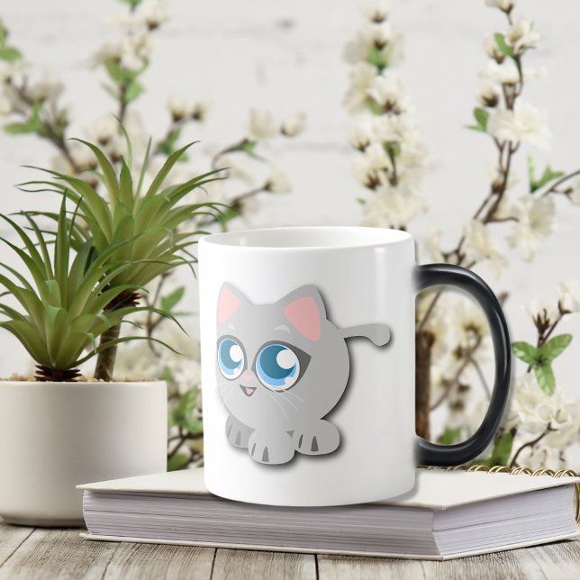 Caneca Mágica Bebê Blue Eyed Round Kitten (Criador carregado)