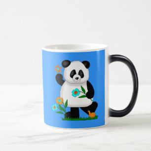 Caneca Mágica Bebê Crianças Panda Com Flores 2