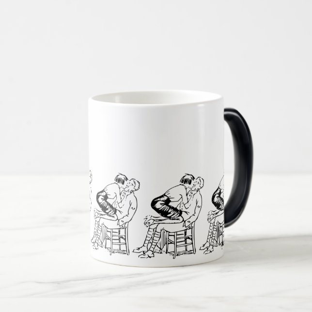 Caneca Mágica Beijo Romântico: Menina apaixonada (Frente Esquerda)