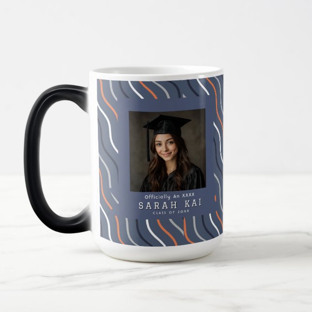 Caneca Mágica Bela Estampa de Faixa Phd Graduada (Esquerda)
