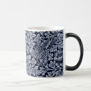 Caneca Mágica Belo Blue Vintage Patternos Florais de Aves