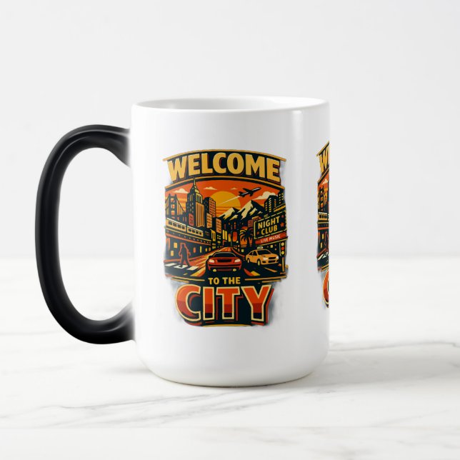 CANECA MÁGICA “BEM-VINDO À CIDADE.” (Esquerda)