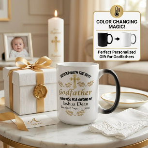 Caneca Mágica Bênção Personalizada do Padrinho Batismo Personali