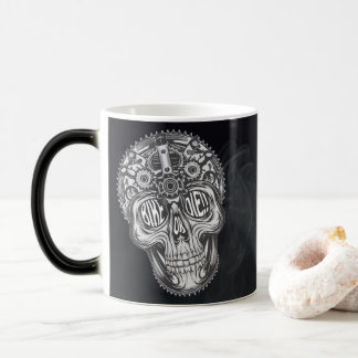 Caneca Mágica Bicicleta ou Morra! Design do crânio de bicicleta