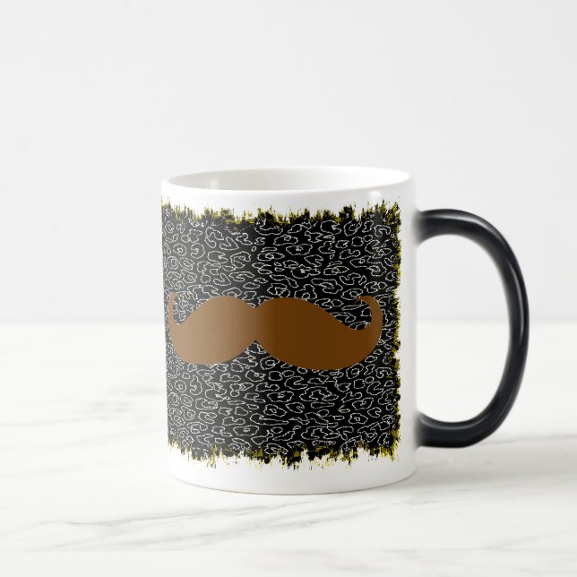 Caneca Mágica Bigode castanho engraçado (Direita)