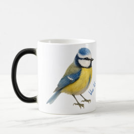 Caneca Mágica Bird Blue Tit Mug, Watercolour Garden Bird Art