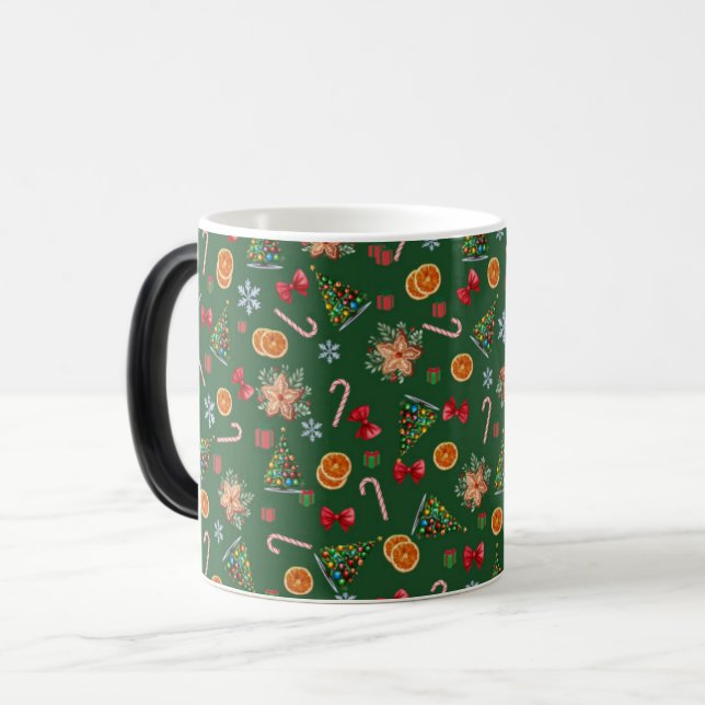 Caneca Mágica Biscoitos de Natal Elegantes Doces Cute Cane de Aç (Frente Esquerda)