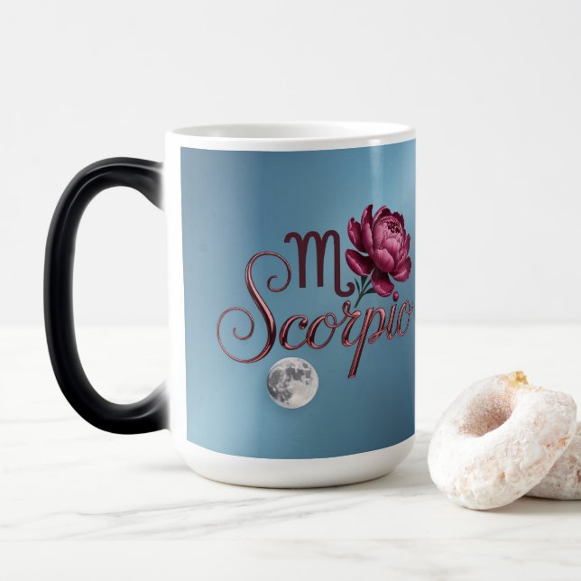 Caneca Mágica Blue Scorpio Glyph Moon Peony Morphing Mug (Com Donut)