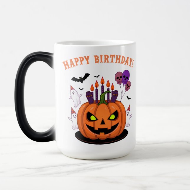 Caneca Mágica Bolo de Abóbora e Fantasmas do Halloween B-day (Esquerda)