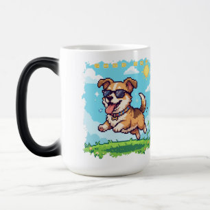 Caneca Mágica Bom Menino Pixel Cachorrinho Design de Jogos Retrô