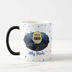 Caneca Mágica Boné Azul Fofo da Polícia