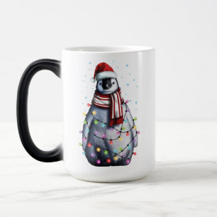 Caneca Mágica Bonito Pinguim Passado Feriado Engraçado Natal Pre