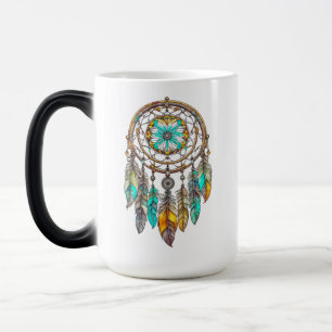 Caneca Mágica Bonito Teal e Dreamcatcher Marrom   Sonhos Doce