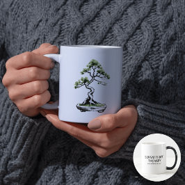 Caneca Mágica Bonsai is My Therapy funny quote for bonsai lovers