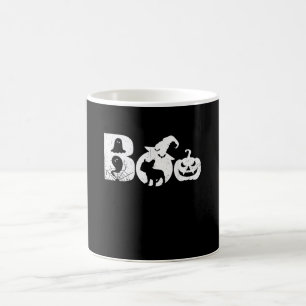 Caneca Mágica Boo Halloween Costume Bulldog Pumpkin & Witch Hat