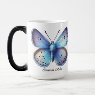 Caneca Mágica Borboleta Azul Comum Elegante Envoltório 
