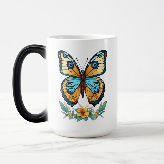 Caneca Mágica Borboleta Elegante - Símbolo de Transformação (Esquerda)