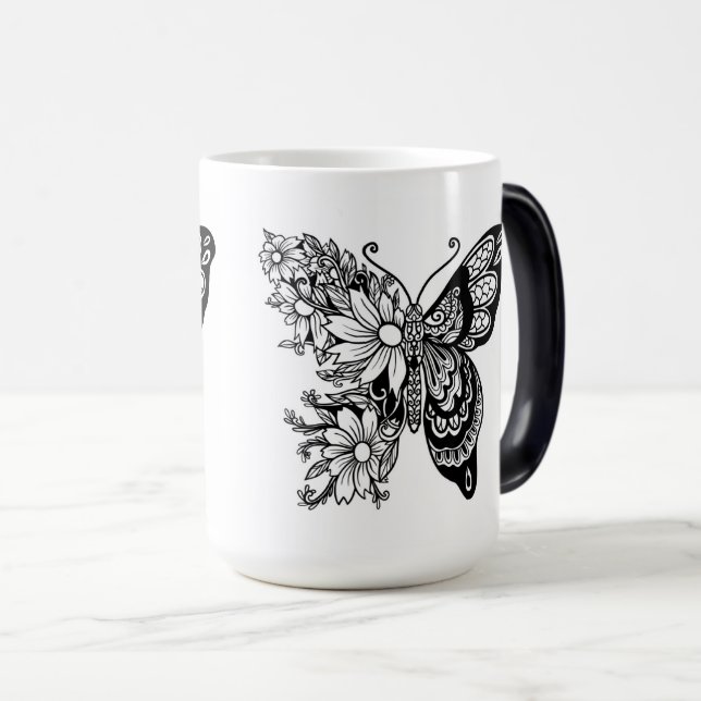 Caneca Mágica Borboleta Intriciada (Frente Esquerda)