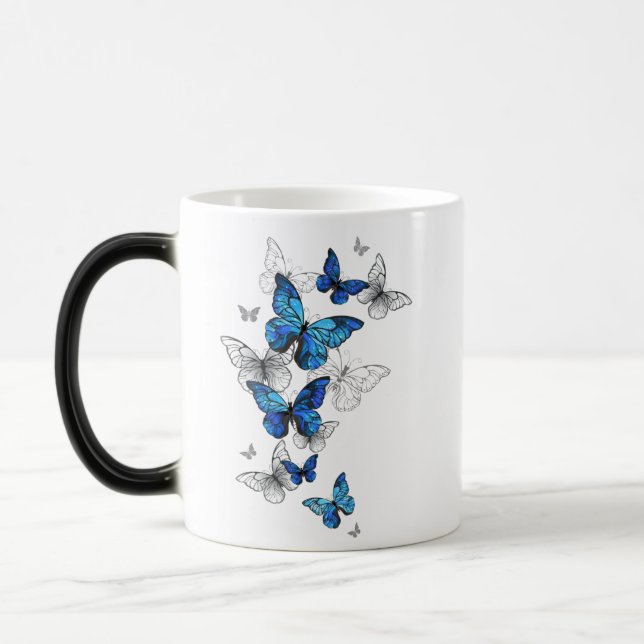 Caneca Mágica Borboletas Azuis Morpho (Esquerda)